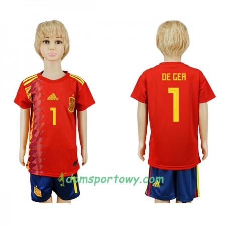 Koszulka Hiszpania De Gea 1 Dziecięcy Domowe Koszulki Piłkarskie Mistrzostwa Świata 2018